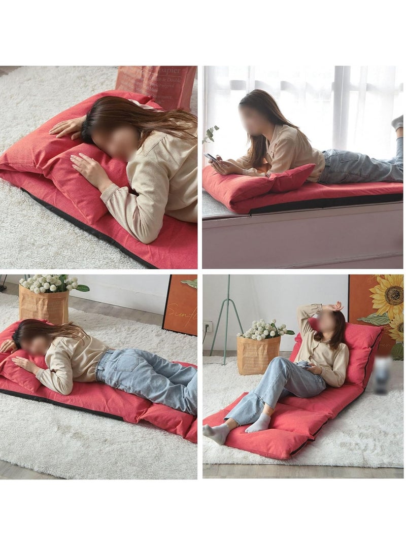 Arabest - Foldable Lazy Sofa,Meditation Floor Chair,Tatami Lounger Sleeper Futon Soft Seat Chair,Floor Chair Sofa Bed,5-speed Backrest Adjustment - Image 1