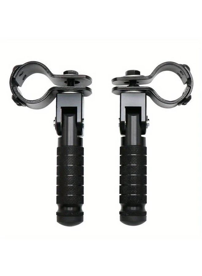 Black Foldable CNC Aluminum Footrest Pedals Adjustable 8mm For Motorcycles Mopeds Scooters Karts Ergonomic Easy Install Enhanced Stability - Image 3