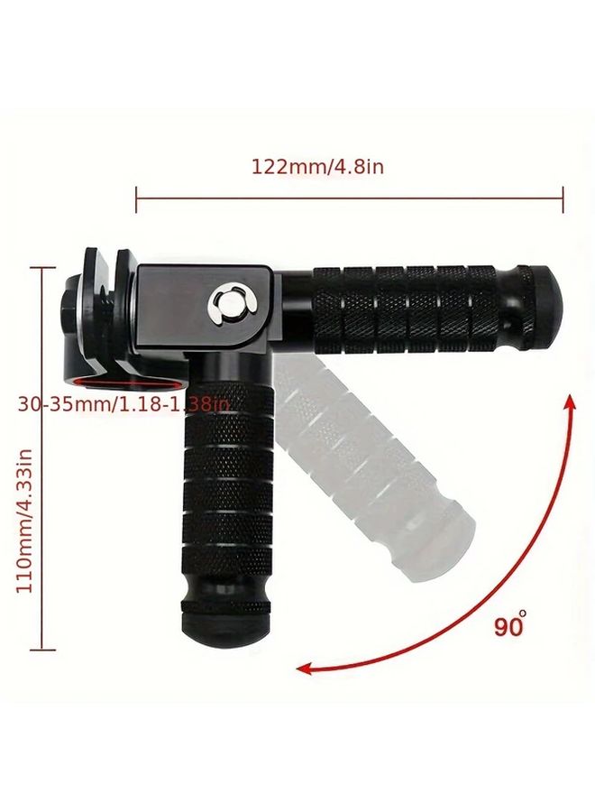 Black Foldable CNC Aluminum Footrest Pedals Adjustable 8mm For Motorcycles Mopeds Scooters Karts Ergonomic Easy Install Enhanced Stability - Image 2