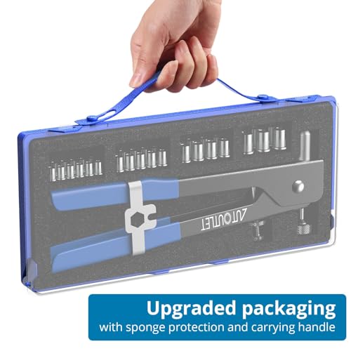 AUTOUTLET Professional Rivet Gun Pop Rivet Gun Kit with 86PCS M3/M4/M5/M6/M8 Threaded Rivet Nut and Rivets Wrench for Furniture, Decoration, Car, Trailer, Boat - Image 5