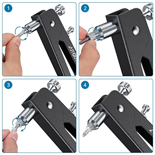 AUTOUTLET Professional Rivet Gun Pop Rivet Gun Kit with 86PCS M3/M4/M5/M6/M8 Threaded Rivet Nut and Rivets Wrench for Furniture, Decoration, Car, Trailer, Boat - Image 3