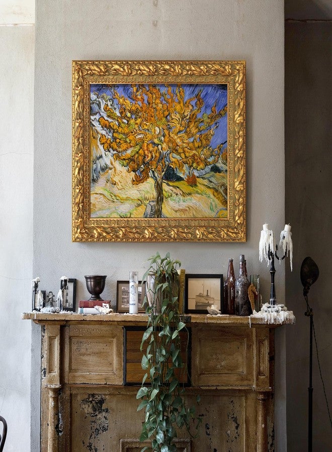 FOLKOR Solid Wood Ornate Canvas Frame for 12x16 Oil Painting Art Prints, Golden Frame for Living Room Wall Decor, No Backboard - Image 5