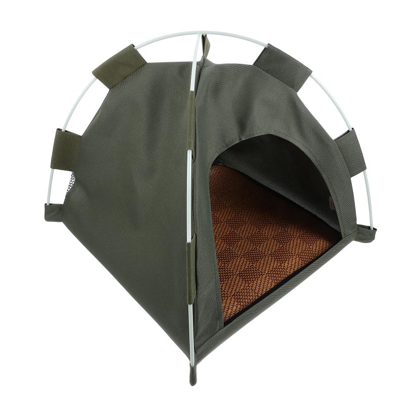 Foldable Pet Tent Breathable Indoor Outdoor Cat Dog Bed Green 35x35x30cm - Image 2