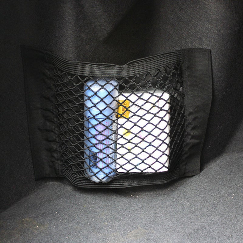 شبكة شحن شبكية قابلة للتمدد مزدوجة الطبقة مقاس 40×25 سم - شبكة تخزين لصندوق السيارة لتنظيم المقصورة الداخلية - Image 2