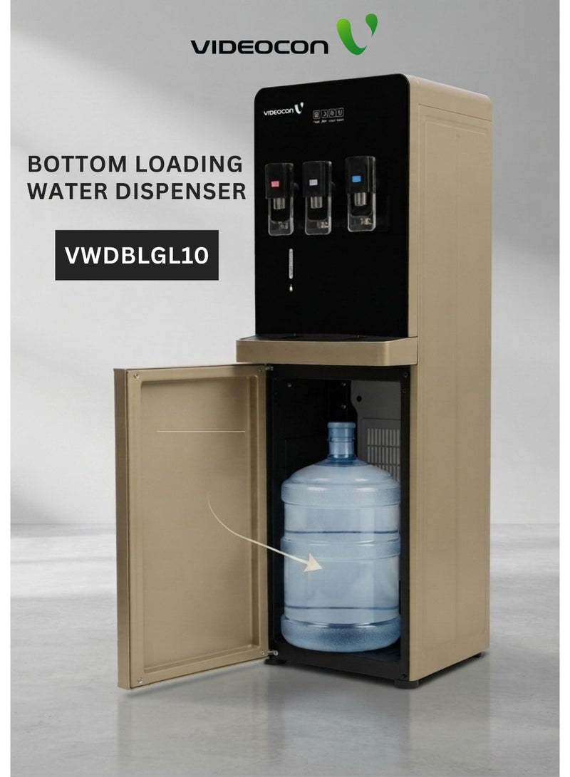 Videocon Bottom Loading Water Dispenser | Hot, Cold & Normal Water |  Compressor Cooling | Child Safety Lock | Water Level Indicator Sensor | 5L/hr Heating & 2L/hr Cooling - VWDBLGL10 - Image 1