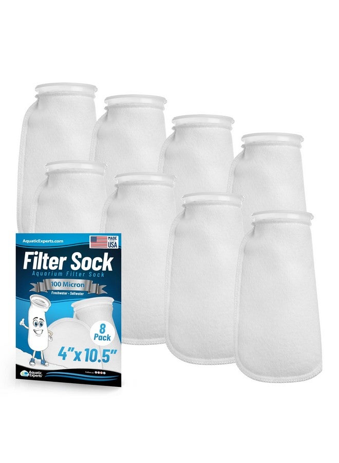 Aquatic Experts Aquatic Experts 4 inch Ring 100 Micron Felt Filter Sock - Filter Socks for Saltwater Aquarium, Sump Filter Sock, Freshwater Aquarium Socks, Reef Filter Sock (4"x10.5", 8 Pack)  - Image 1