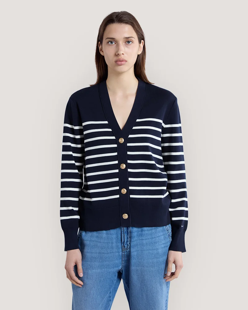 GANT Gant Striped Cotton Cardigan