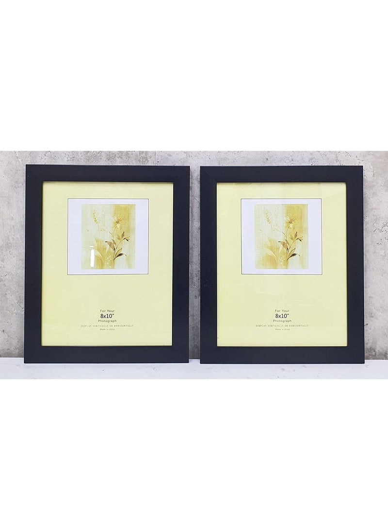 Decorhills A4 Certificate Diploma Frames 8x10 Inch, Pack of 2 – Black Photo Frames for Graduation, Awards, Documents, Artwork, Tabletop & Wall Display, Durable Plastic Frame with Glass Front for Home & Office - Image 1