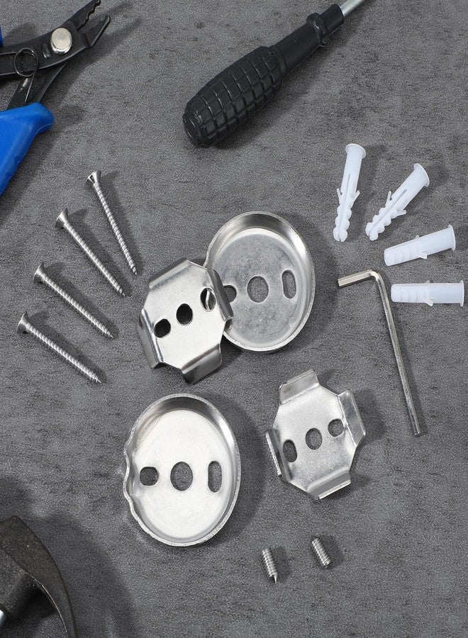 Yuanchu 15 Pcs Towel Bar Replacement Parts for Replacing Wall Mounted Towel Bars, Stainless Steel Screws Brackets Set Hanging Tightening Screws for Universal Bathroom Hardware Installation - Image 5