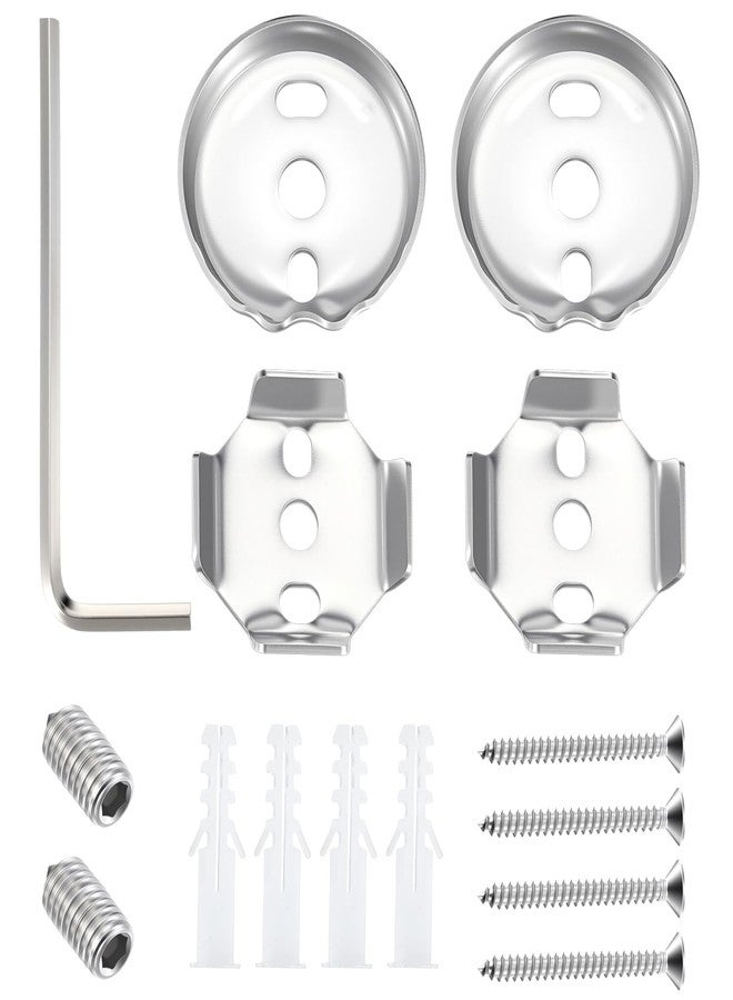 Yuanchu 15 Pcs Towel Bar Replacement Parts for Replacing Wall Mounted Towel Bars, Stainless Steel Screws Brackets Set Hanging Tightening Screws for Universal Bathroom Hardware Installation - Image 1