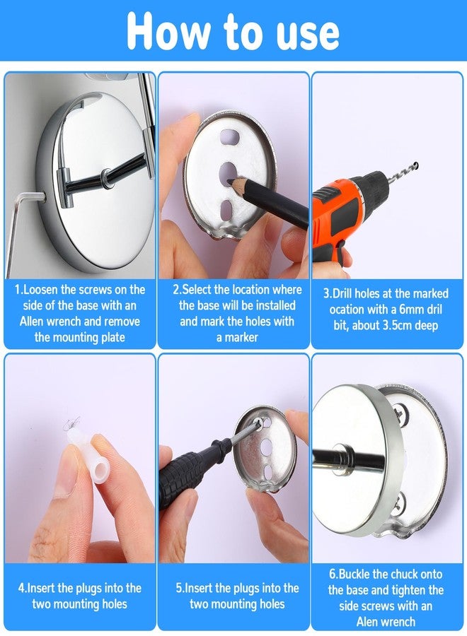 Yuanchu 15 Pcs Towel Bar Replacement Parts for Replacing Wall Mounted Towel Bars, Stainless Steel Screws Brackets Set Hanging Tightening Screws for Universal Bathroom Hardware Installation - Image 3