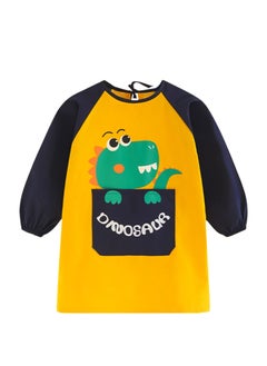 Y&D Kids Apron,Waterproof Children Painting Apron with Long Sleeve and Pockets,Boys Girls Toddler Art Smock for Cooking Eating (Dinosaur)  - Image 1