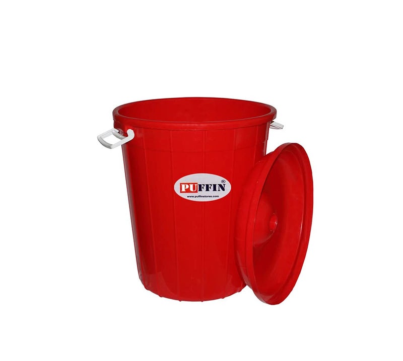 PUFFIN Multipurpose Plastic Storage Bucket Drum 80Ltr with Lid - Image 2