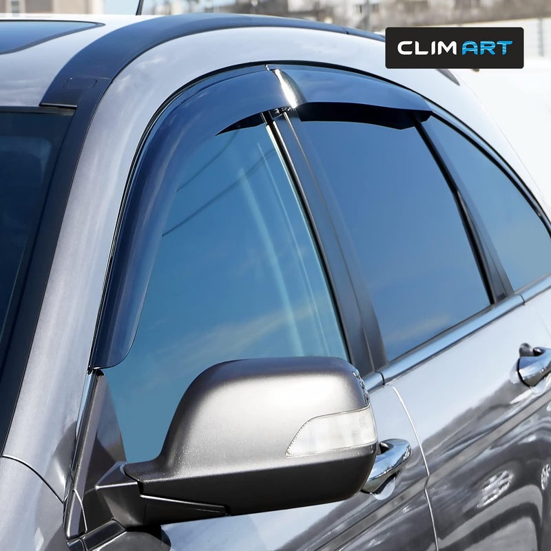 CLIM ART حراس المطر المتينين من CLIM ART لسيارة هوندا CR-V (CRV) 2007-2011 - واقيات نوافذ داكنة الدخان، 4 قطع - Image 2