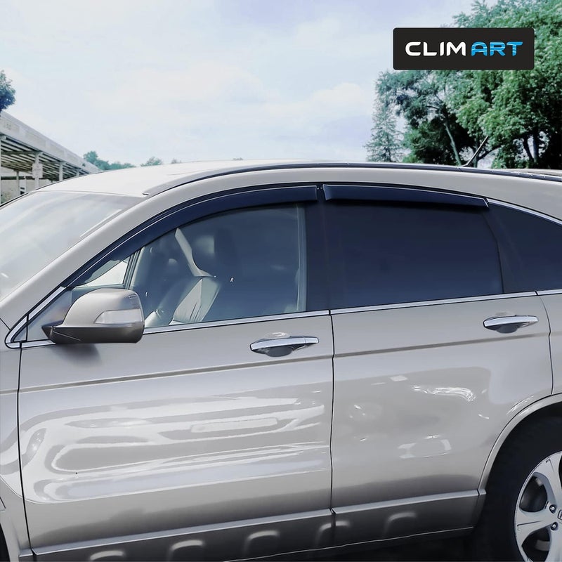 CLIM ART حراس المطر المتينين من CLIM ART لسيارة هوندا CR-V (CRV) 2007-2011 - واقيات نوافذ داكنة الدخان، 4 قطع - Image 4