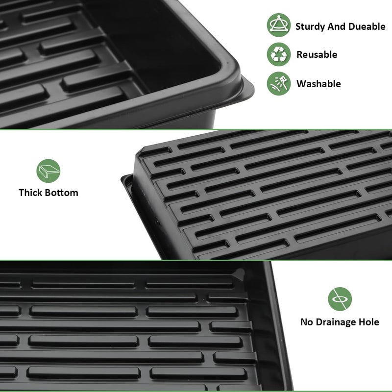 RooTrimmer 10 Pack Seed Starter Trays - Heavy Duty Plastic Flats, Fits 54 Cell Plug Tray, Seedling Tray for Carrying and Holding Plant Nursery Pot,Seed Germination & Plant Propagation (TD377) - Image 4