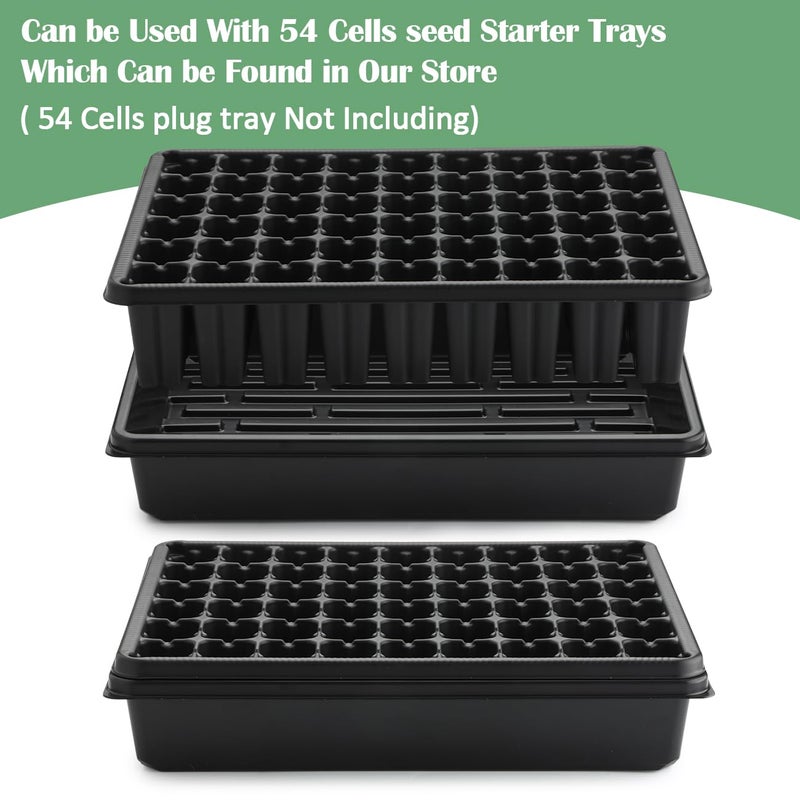 RooTrimmer 10 Pack Seed Starter Trays - Heavy Duty Plastic Flats, Fits 54 Cell Plug Tray, Seedling Tray for Carrying and Holding Plant Nursery Pot,Seed Germination & Plant Propagation (TD377) - Image 3