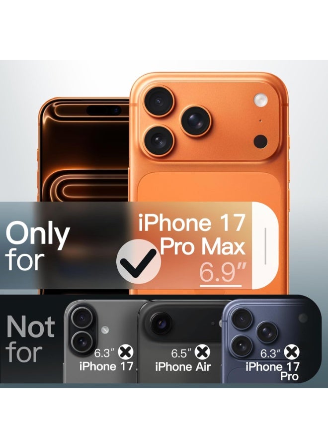 جراب مغناطيسي لهاتف iPhone 17 Pro MAX متوافق مع MagSafe، غطاء هاتف نحيف مقاوم للصدمات مع زر تحكم مدمج في الكاميرا، ظهر شفاف غير لامع (برتقالي) - Image 2