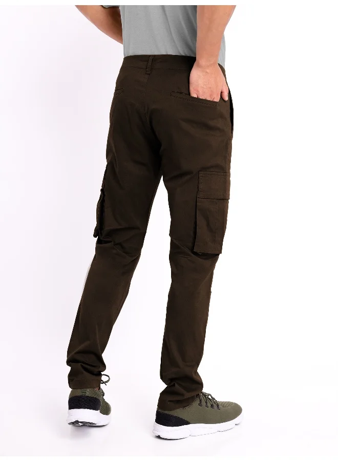 Beyoung Chocolate Brown Signature Cargo Pants