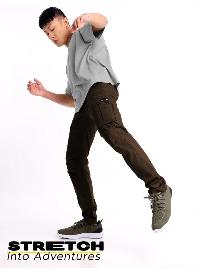 Beyoung Chocolate Brown Signature Cargo Pants