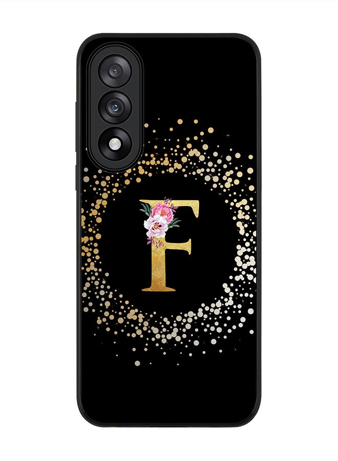 For OnePlus Nord 5 / Ace 5 Ultra Case,Slim fit Camera Protection, Shockproof Thin Phone cover  - Custom Monogram Floral - F ( Black )