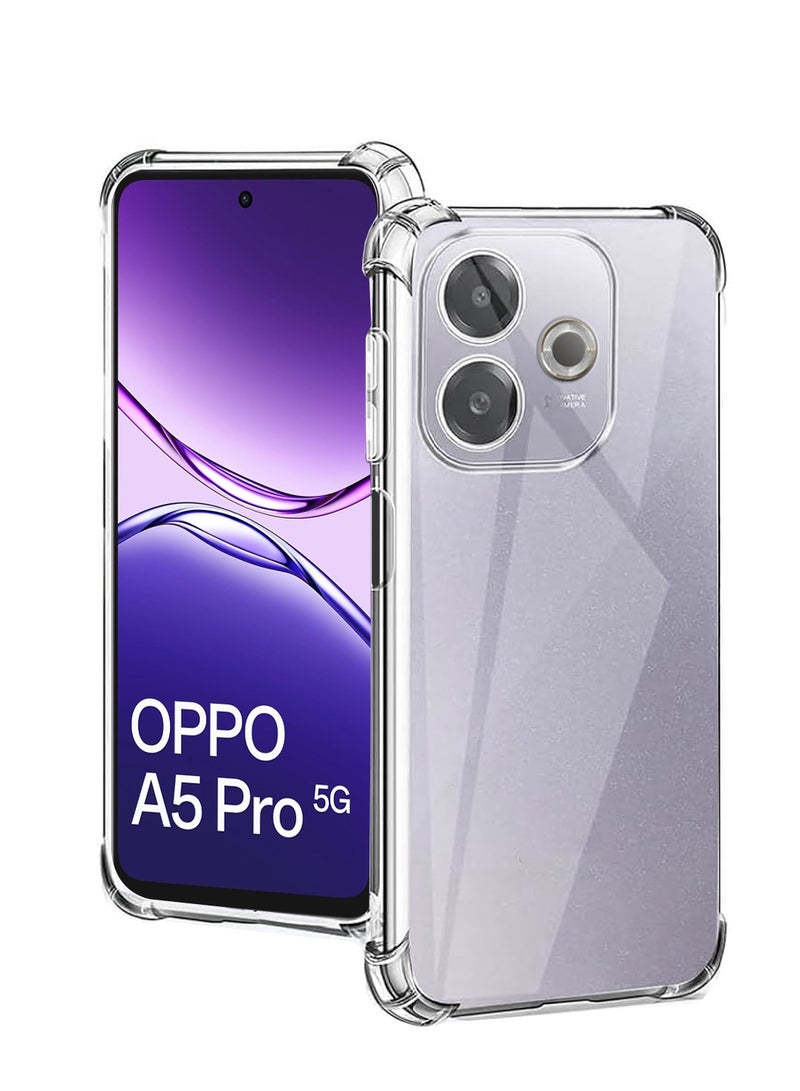 Wtech Oppo A5 Pro 5G 2025 TPU Bumper Corners with Hard PC Case Cover (MCTPTN) - Clear - Image 1
