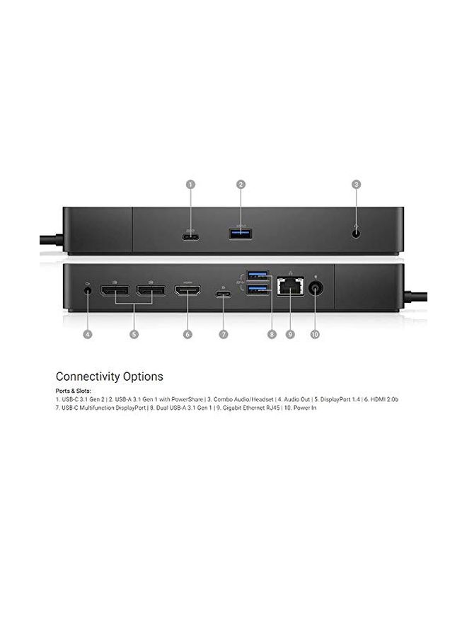 Dell WD19 130W Docking Station (with 90W Power Delivery) USB-C, HDMI, Dual Display Port black - Image 5