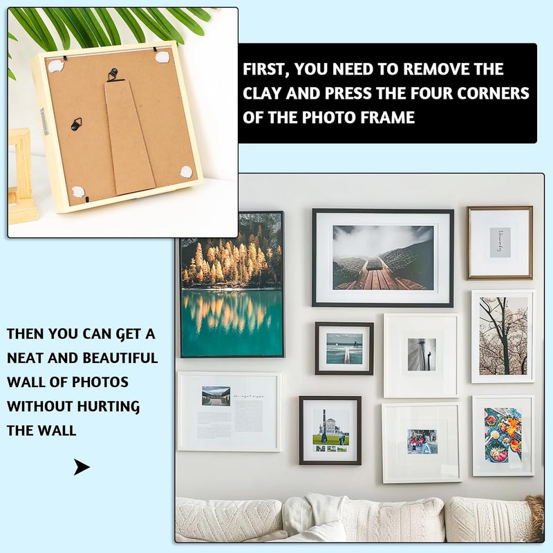 SUMAJU 102 Pcs Adhesive Sticky Tack Putty, Removable Poster Tacky Putty Non-Toxic Reusable Wall Safe Tacky Mounting Putty for Hanging Pictures, Photo, Cleaning, Nail (White) - Image 4