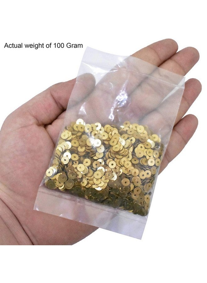 إمبرويدوري ماتيريال مادة تطريز، ثقب وسطي، شكل دائري، ترتر معدني لامع من النحاس الأصفر، لصنع المجوهرات، والحرف اليدوية، والتطريز، والأعمال اليدوية (5 مم، ذهبي عتيق، 100 جرام) - Image 3