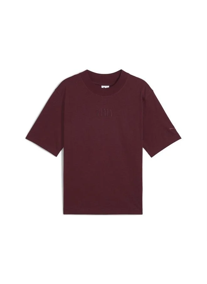 Puma Ruby Shimmer Premium Essentials Boxy Graphic Tee Unisex for Men | Best Price UAE