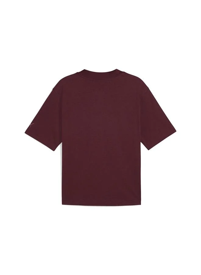 Puma Ruby Shimmer Premium Essentials Boxy Graphic Tee Unisex for Men | Best Price UAE