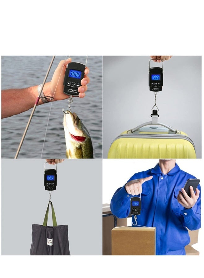 Digital Scale Baggage Scale, Fish Scale Heavy Weight Scale, Backlight Scale, Ultra Portable Scale, Scale Suitcase, Fishing Postal Hanging Hook Scale with Measuring Tape110lb /50kg - Image 5