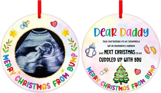 ULTRASOUND PICTURE FRAME CHRISTMAS ORNAMENTS 2025 BABY SONOGRAM PHOTO FRAME FOR DAD MOM TO BE PREGNANT EXPECTING PARENTS XMAS GIFTS BUMPS FIRST CHRISTMAS TREE ORNAMENTS