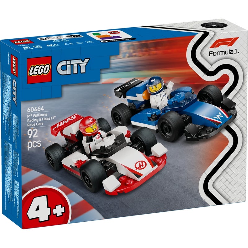 LEGO - City F1 Williams Racing & Haas F1 Race Cars 92 Pieces - 60464 - Image 1