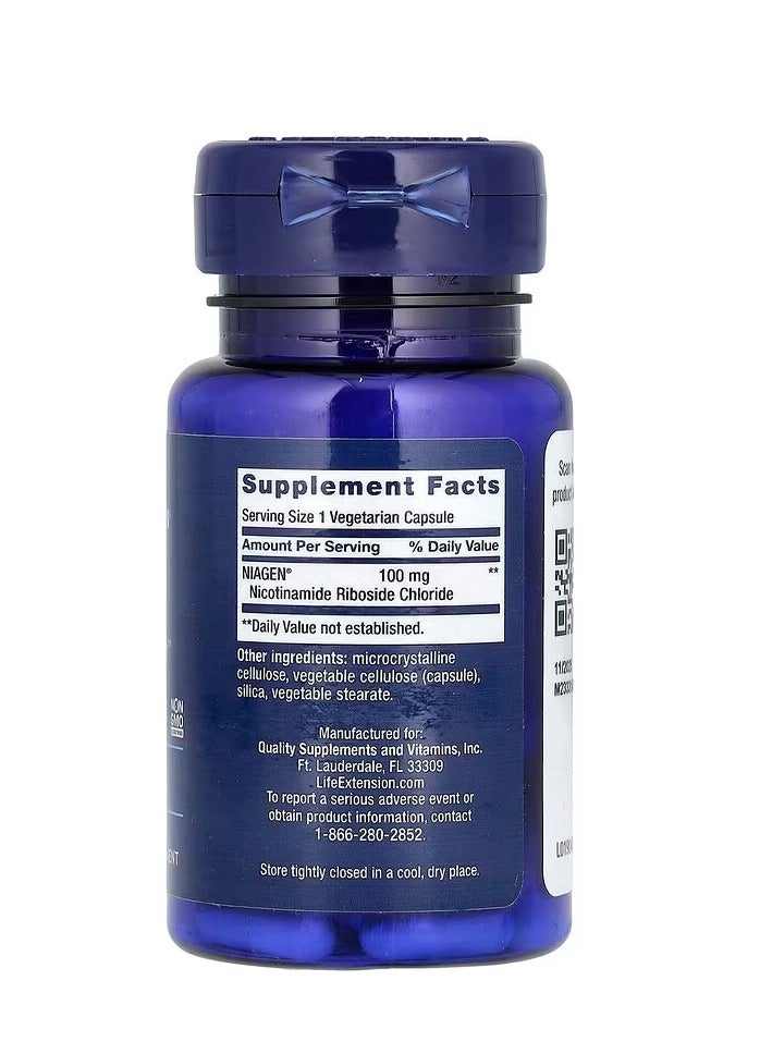 Life Extension NAD+ Cell Regenerator 100 mg 30 Vegetarian Capsules - Image 2