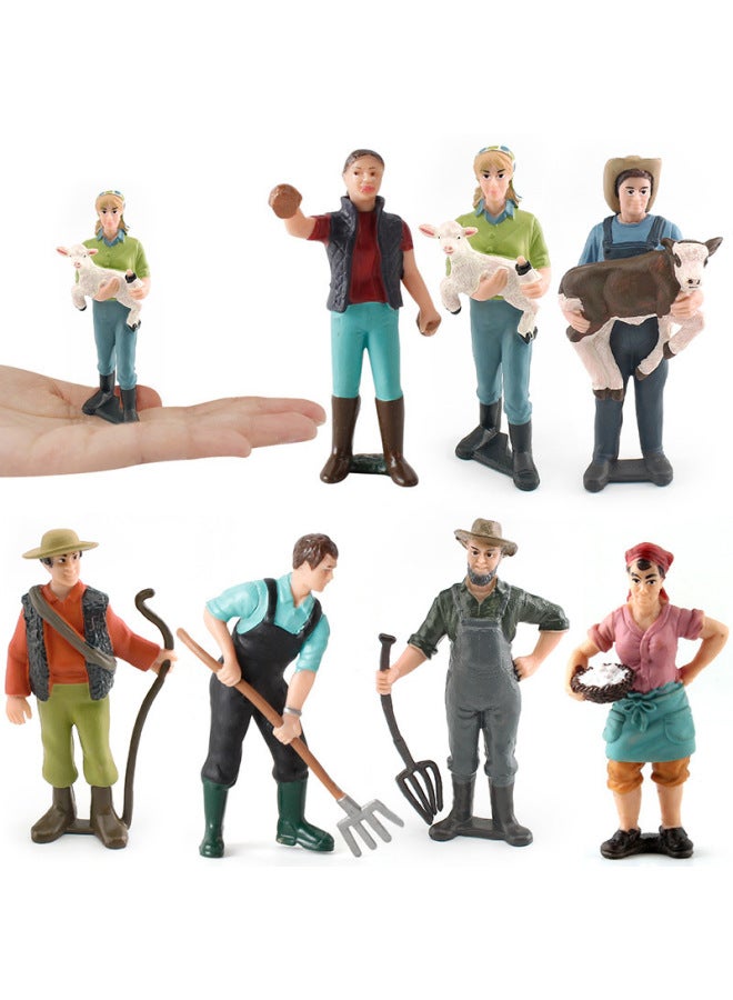 Realistic Farm Pasture Model Shepherd Feeder Farmer Farmer's Wife Figurines Sandbox Ornaments Handheld Toys-Color:T15077 Yellow Girl 9g - Image 3