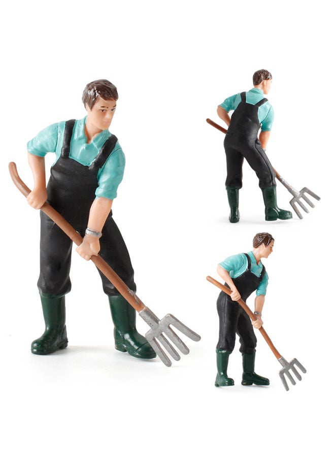 Realistic Farm Pasture Model Shepherd Feeder Farmer Farmer's Wife Figurines Sandbox Ornaments Handheld Toys-Color:T15077 Yellow Girl 9g - Image 5