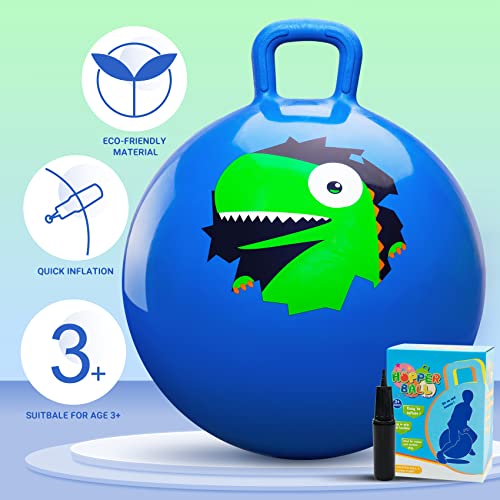PlayZap كرات هوبير للأطفال من بلاي زاب 38 18 بوصة كرة قفز مع مقبض 18 كرة قفز قابلة للنفخ 45 سم ألعاب قفز في الحديقة هدايا للبنات والأولاد - Image 5