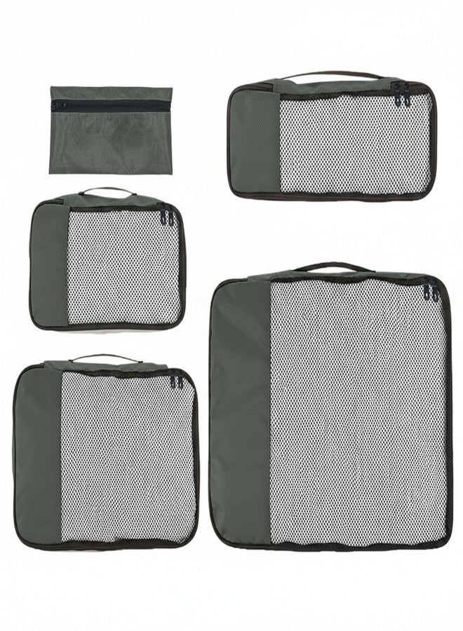 Aliens set of 5 Travel Luggage Storage Organizers Bags,Mesh Design, Toiletry Pouch,c Shoe Bag, suitcase organiser Packing Cubes for Clothes, gadget, Accessories, Cosmetic & Travel Essentials (Grey) - Image 3