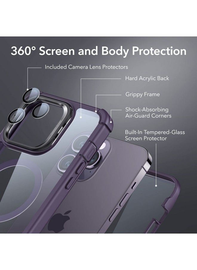 اي اس ار جراب ESR لهاتف iPhone 14 Pro Max، متوافق مع MagSafe، مقاوم للصدمات بالكامل، حماية من الدرجة العسكرية، TPU+PC، جراب هاتف مغناطيسي لهاتف iPhone 14 Pro Max، غطاء مسند للصدمات، شفاف بنفسجي  - Image 3
