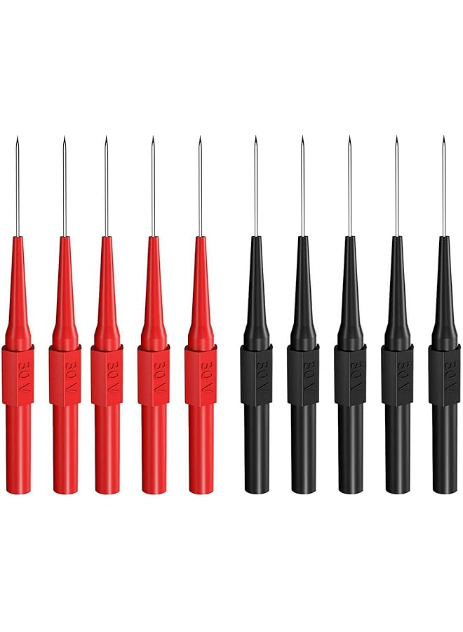 PROMASS promass 10 Pack Auto Repair Test Probe, Back Probe kit,Test Leads Probes 4mm Banana Plug,utomotive Diagnostic Test Accessories Repair Tools Needle 0.7mm (Red and Black)  - Image 1