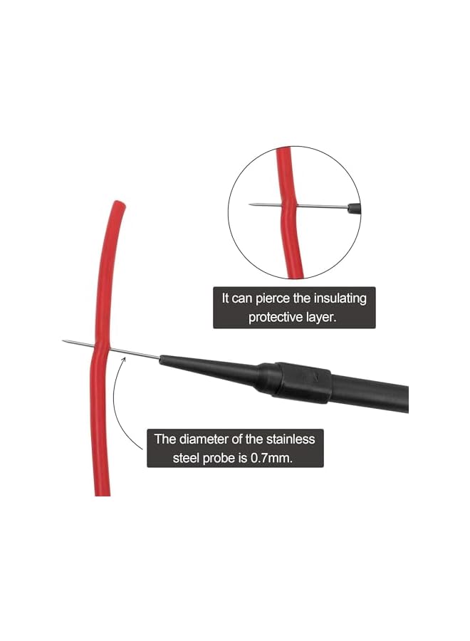 PROMASS promass 10 Pack Auto Repair Test Probe, Back Probe kit,Test Leads Probes 4mm Banana Plug,utomotive Diagnostic Test Accessories Repair Tools Needle 0.7mm (Red and Black)  - Image 5