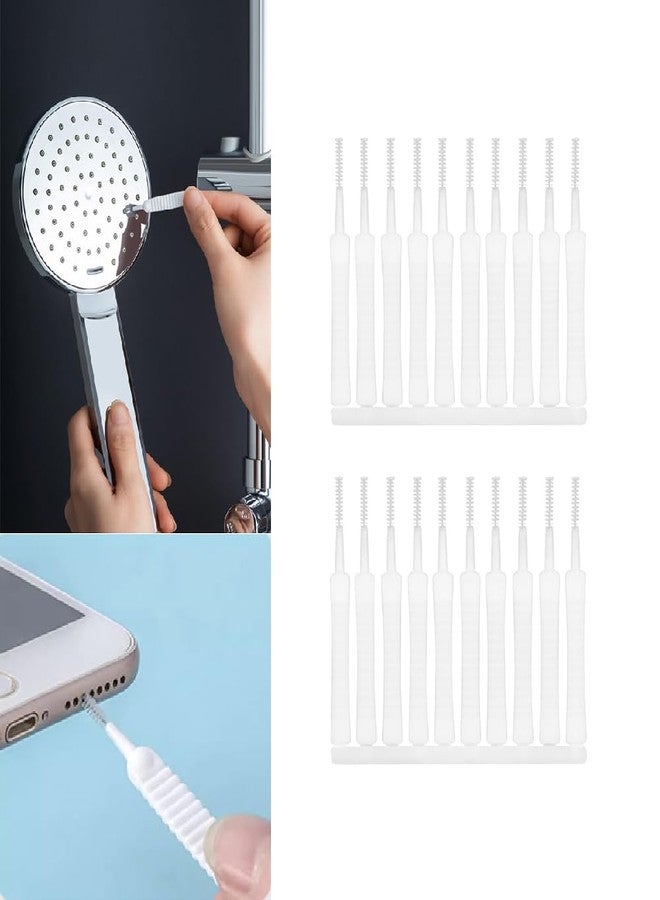 Gozaqe 20PCS Shower Nozzle Cleaning Brush,Shower Cleaner Pin Brush,Mini Gap Cleaning Brush be Suitable for Shower Nozzle,Cell Phone, Headphone Socket - Image 1