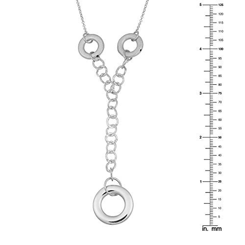 Kooljewelry Sterling Silver Round Link Adjustable Length Lariat Necklace - Image 3