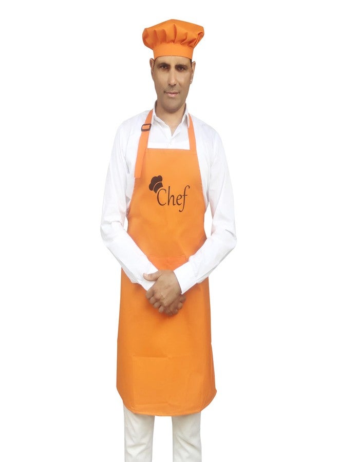 Switchon® Waterproof Polyester Chef Apron with Adjustable Neck, Front Pocket & Chef Hat | Unisex Free Size Cooking Apron for Kitchen, Hotels & Cafés - Image 1