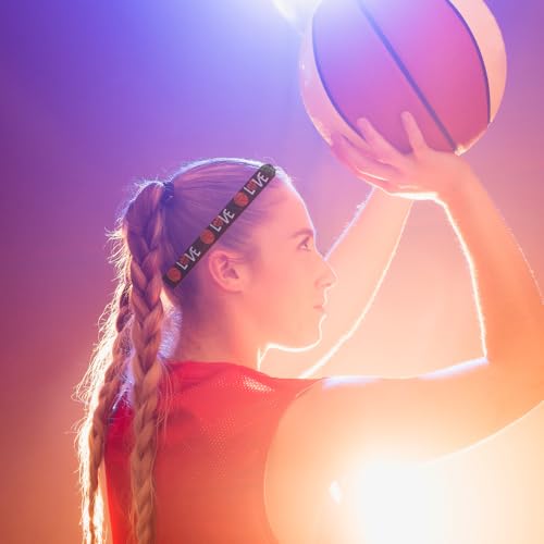 Infinity Collection Basketball Headbands for Girls – 3-Pack Non-Slip Sports Hairbands with Silicone Grip – Black & Orange Athletic Headbands for Basketball Players and Teams - Image 3