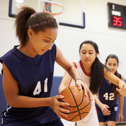 Infinity Collection Basketball Headbands for Girls – 3-Pack Non-Slip Sports Hairbands with Silicone Grip – Black & Orange Athletic Headbands for Basketball Players and Teams - Image 2