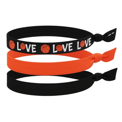 Infinity Collection Basketball Headbands for Girls – 3-Pack Non-Slip Sports Hairbands with Silicone Grip – Black & Orange Athletic Headbands for Basketball Players and Teams - Image 1