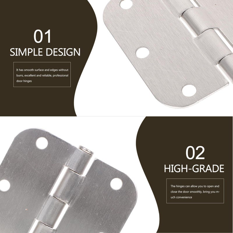 Matte Black 4 Pack 3.5 Inch Heavy Duty Door Hinges 6 Hole With 5 8 Inch Radius Corners - Image 5