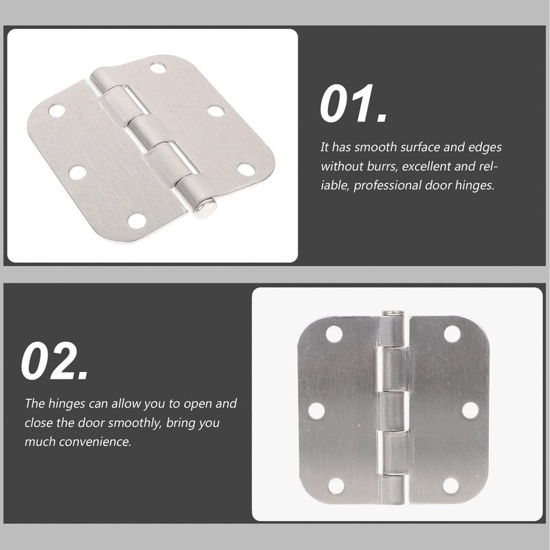 Matte Black 4 Pack 3.5 Inch Heavy Duty Door Hinges 6 Hole With 5 8 Inch Radius Corners - Image 4
